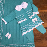 Vestido,  Bolero,  Calça e Manta - Tereza - Tiffany com Cristais Swarovski